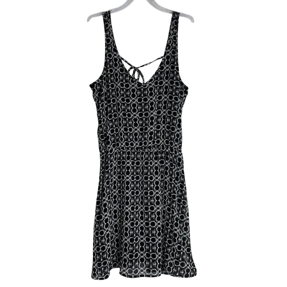 Hollister Black White Floral Lightweight Sundress Dress Hippie XS Casual Summer